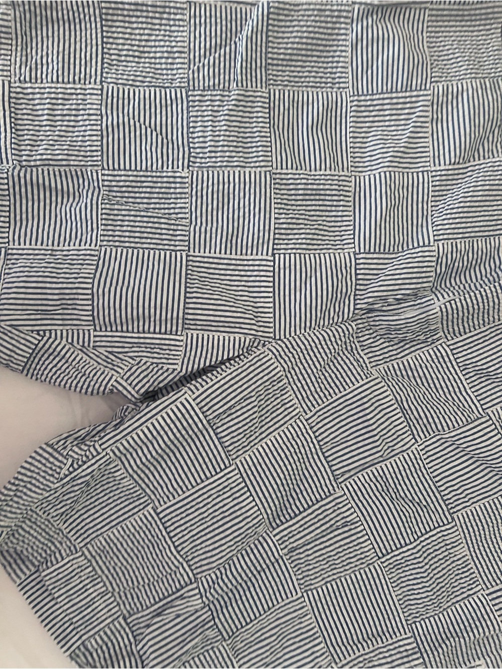 L.L. Bean Blue and White Striped Patchwork Shorts Women’s Plus Size 26